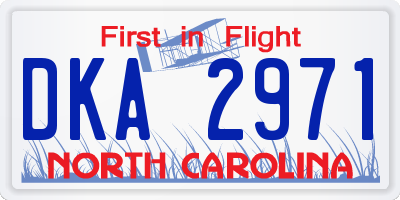 NC license plate DKA2971
