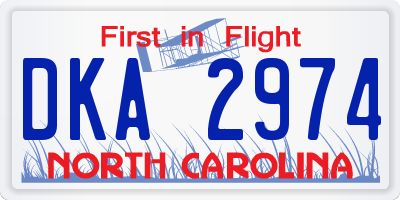 NC license plate DKA2974