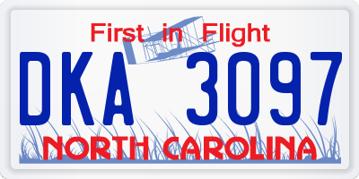 NC license plate DKA3097