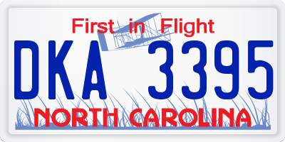 NC license plate DKA3395