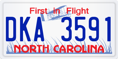 NC license plate DKA3591
