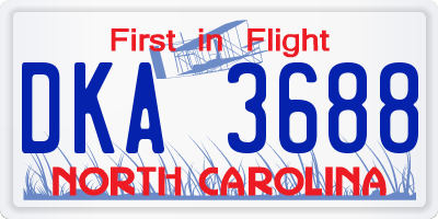 NC license plate DKA3688
