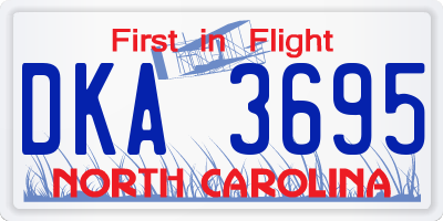 NC license plate DKA3695