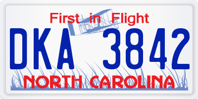 NC license plate DKA3842