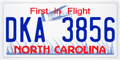 NC license plate DKA3856