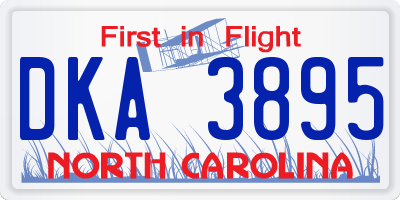 NC license plate DKA3895