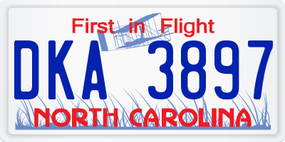NC license plate DKA3897