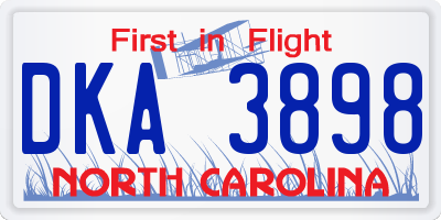 NC license plate DKA3898
