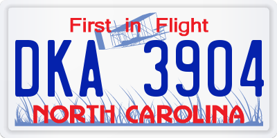 NC license plate DKA3904