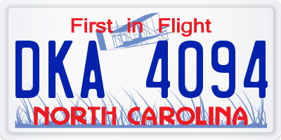 NC license plate DKA4094