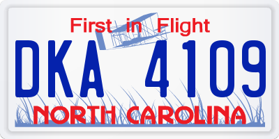 NC license plate DKA4109