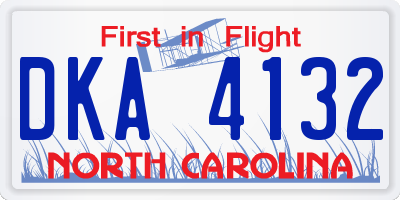 NC license plate DKA4132