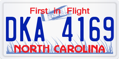 NC license plate DKA4169
