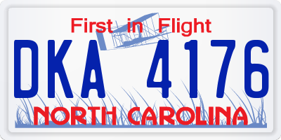 NC license plate DKA4176