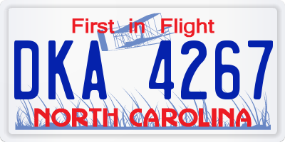 NC license plate DKA4267