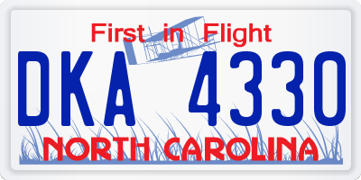 NC license plate DKA4330