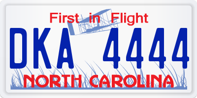 NC license plate DKA4444
