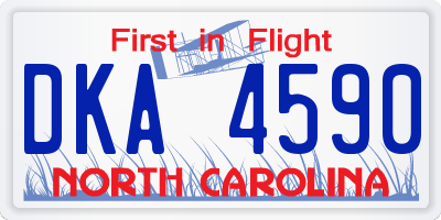 NC license plate DKA4590