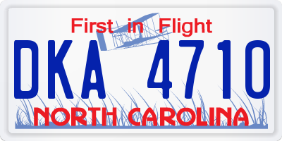 NC license plate DKA4710