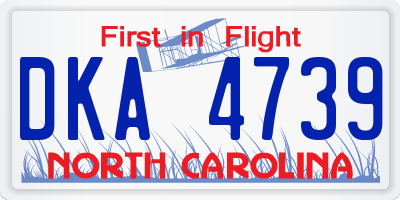 NC license plate DKA4739