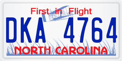 NC license plate DKA4764