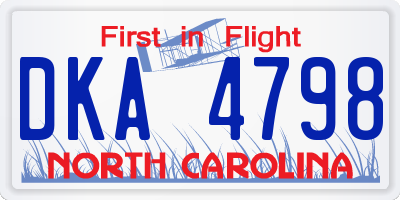 NC license plate DKA4798
