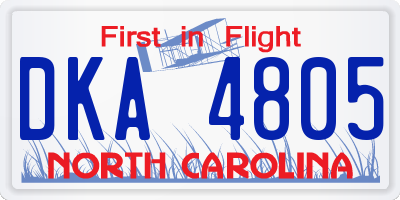 NC license plate DKA4805