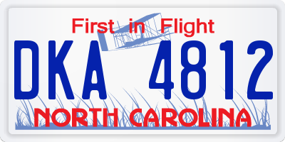 NC license plate DKA4812