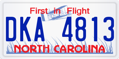 NC license plate DKA4813