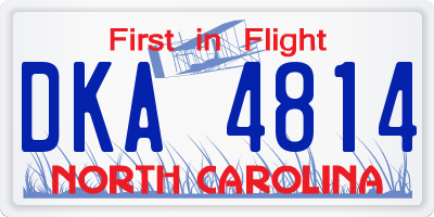 NC license plate DKA4814
