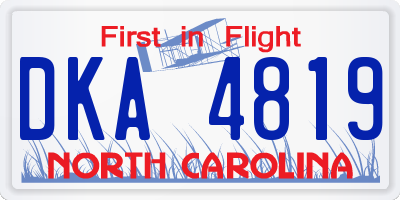 NC license plate DKA4819