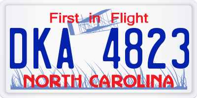 NC license plate DKA4823