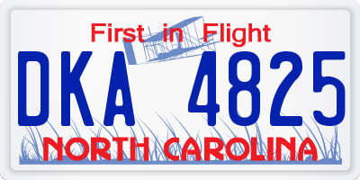 NC license plate DKA4825