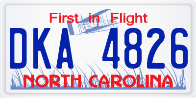 NC license plate DKA4826