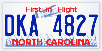 NC license plate DKA4827