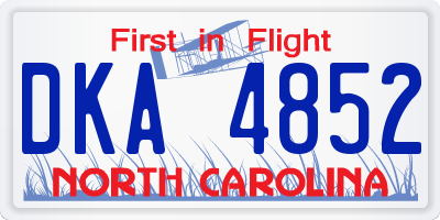 NC license plate DKA4852