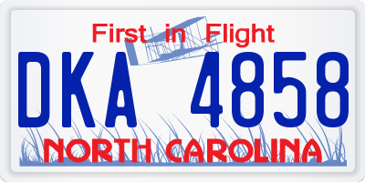 NC license plate DKA4858
