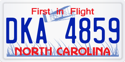 NC license plate DKA4859