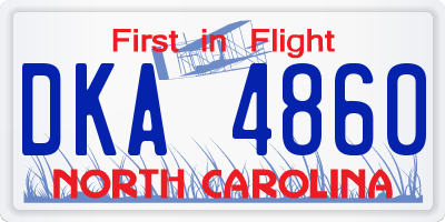 NC license plate DKA4860