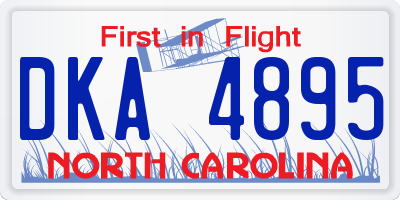 NC license plate DKA4895