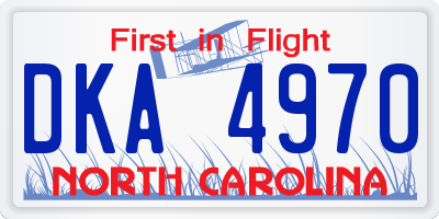 NC license plate DKA4970