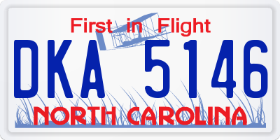 NC license plate DKA5146