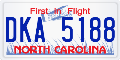 NC license plate DKA5188