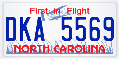 NC license plate DKA5569