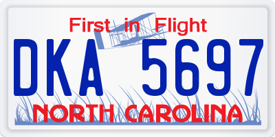 NC license plate DKA5697