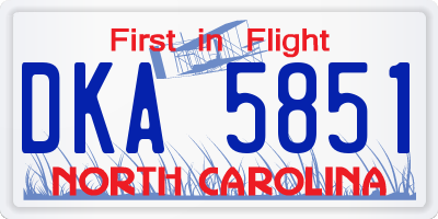 NC license plate DKA5851