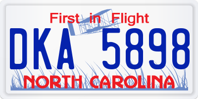NC license plate DKA5898