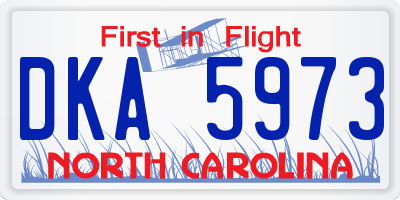 NC license plate DKA5973