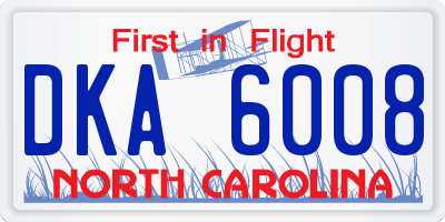 NC license plate DKA6008