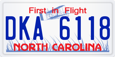 NC license plate DKA6118